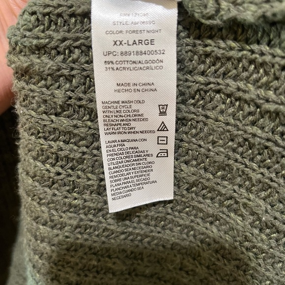 ABS ALLEN SCHWARTZ OLIVE GREEN KNIT GOLD FRONT ZIP HARDWARE HI LOW SWEATER XXL - Picture 10 of 10